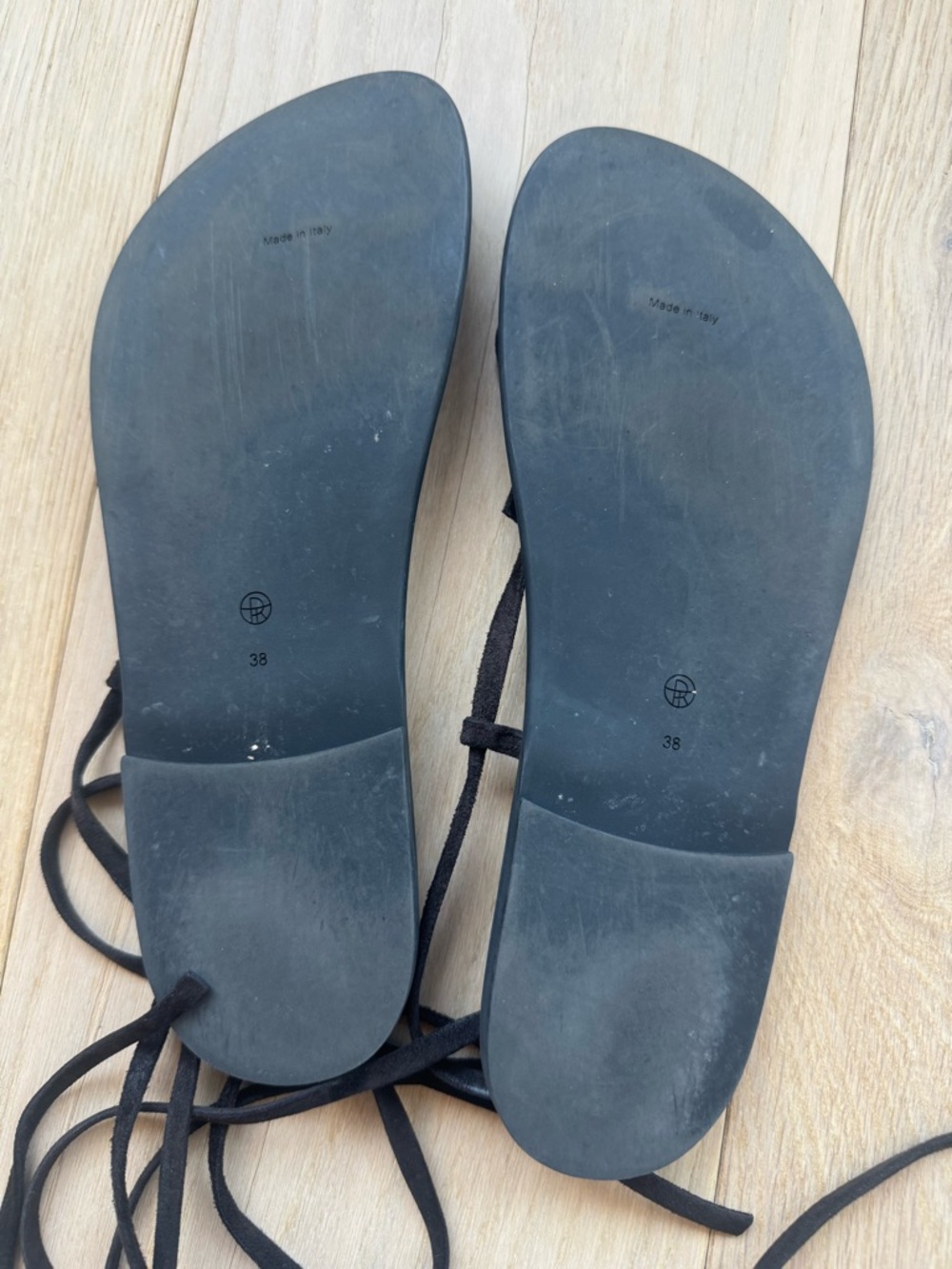 The Row Brown Knot Flat Suede Sandals 38/8 - Picture 6 of 8